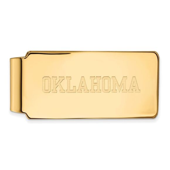 14k Gold Plated Silver U of Oklahoma Money Clip - Picture 1 of 3